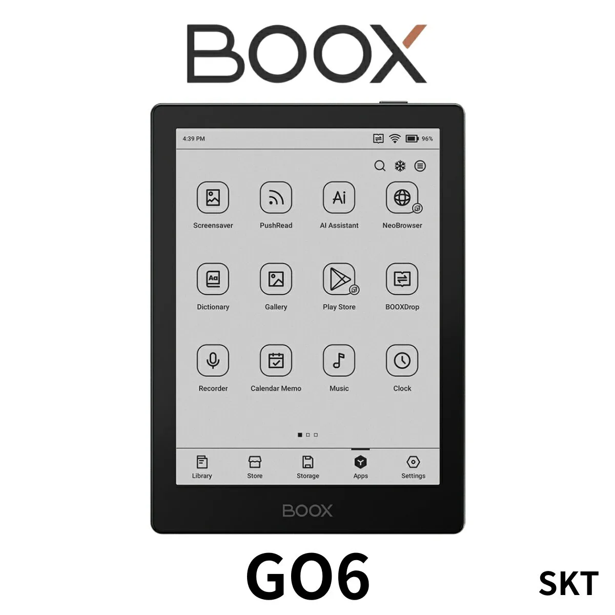 【6インチ】BOOX Go6 電子書籍リーダー 電子ペーパー タブレット  Android11 ブークス SKT