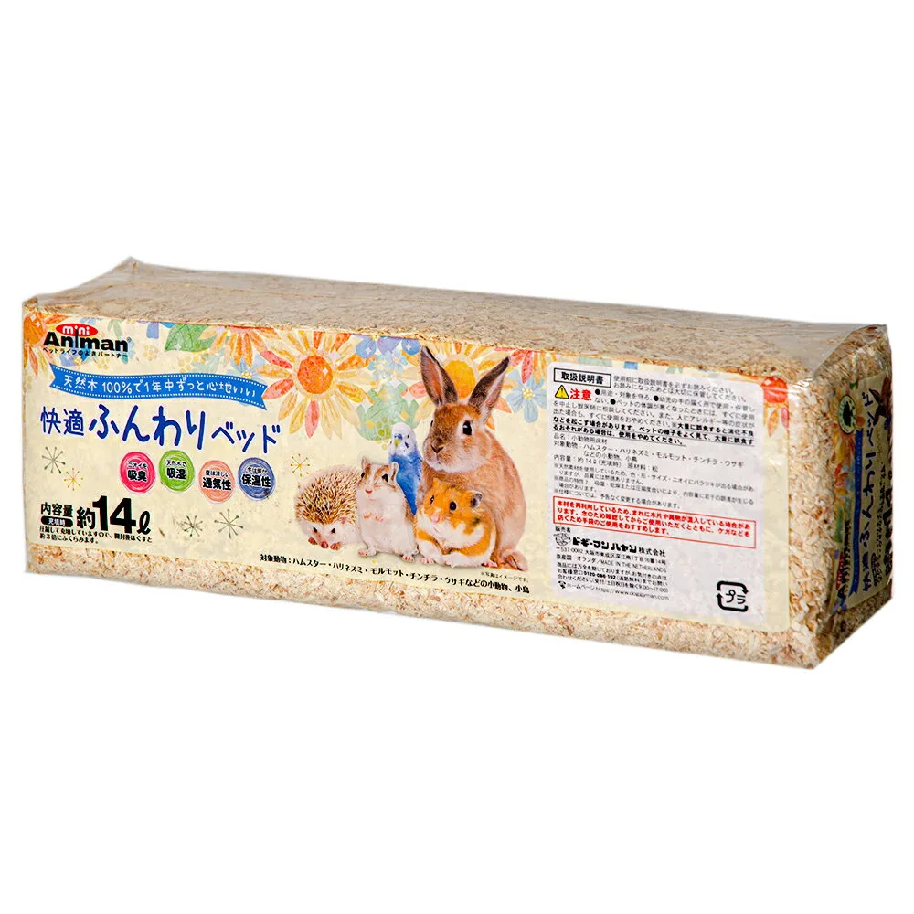 ミニアニマン　快適ふんわりベッド　１４Ｌ　うさぎ　ハムスター　床材　ハリネズミ　リス　小動物　敷材　ドギーマン　お一人様１８点限り
